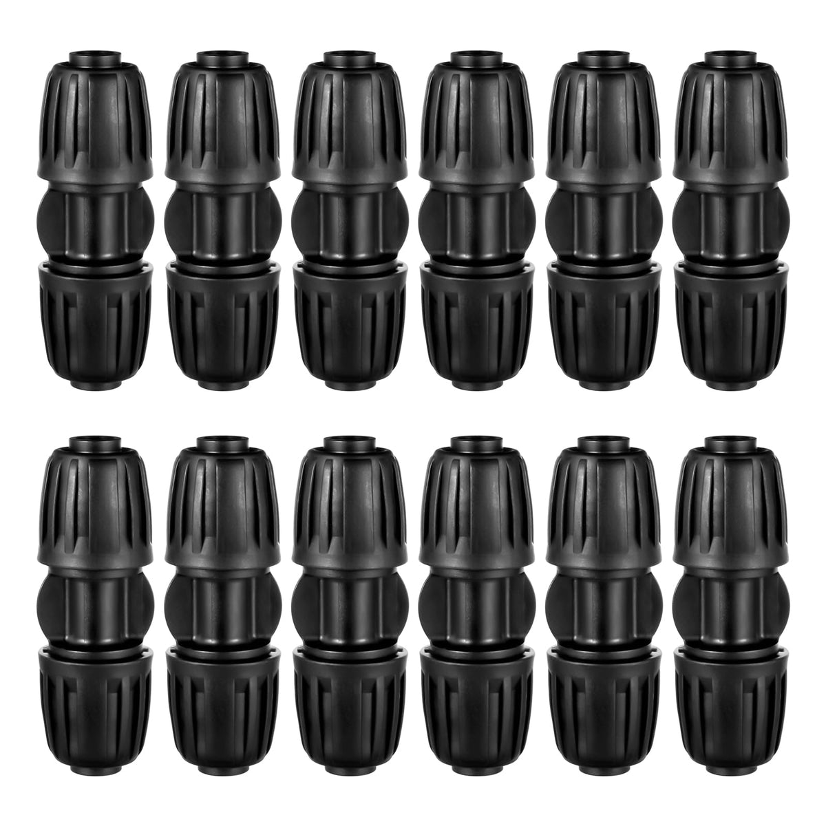 NRWRTY 12pc drip couplings with lock barbed design for leak-free irrigation connections.