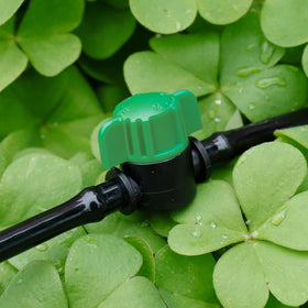 NRWRTY compact valve close-up shows durable, rust-proof plastics for outdoors.