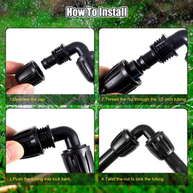 NRWRTY DIY irrigation elbow fits Rain Bird 1/2 inch tubing with ease.