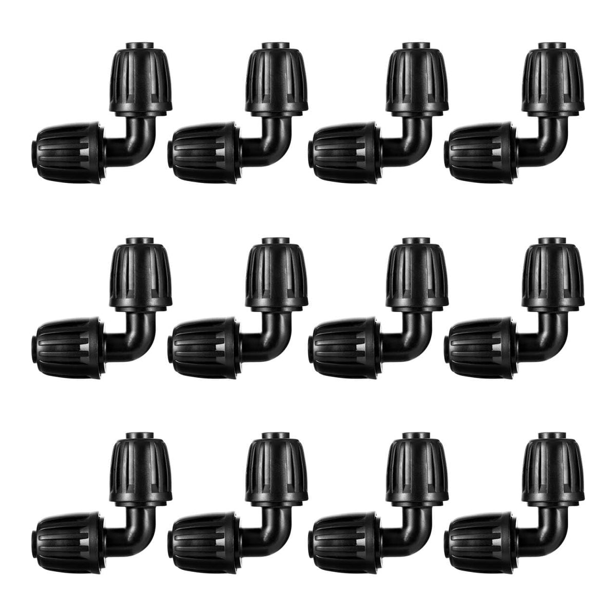 NRWRTY drip elbow fitting secures 1/2-inch tubing for reliable irrigation.