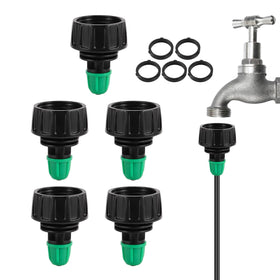 NRWRTY garden hose adapter with barbed lock for secure drip tubing connections