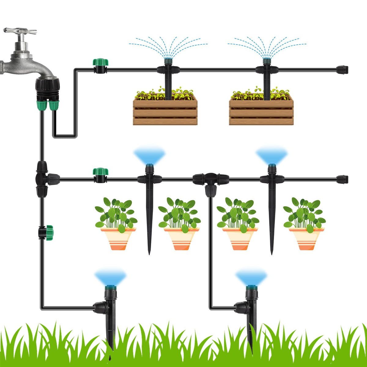 NRWRTY packaging image of drip irrigation valves ready for use.