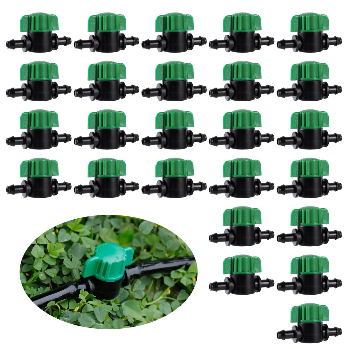 NRWRTY quarter-inch drip valve pack — precise irrigation control for plants.