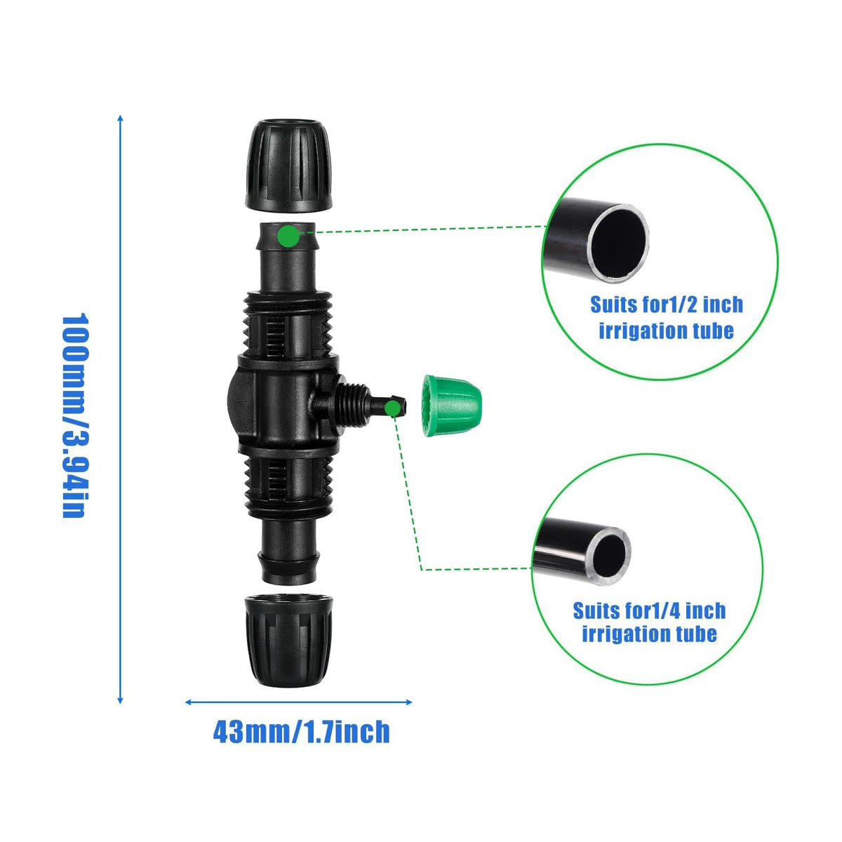 NRWRTY anti-leak barbed tee design secures tubing under pressure