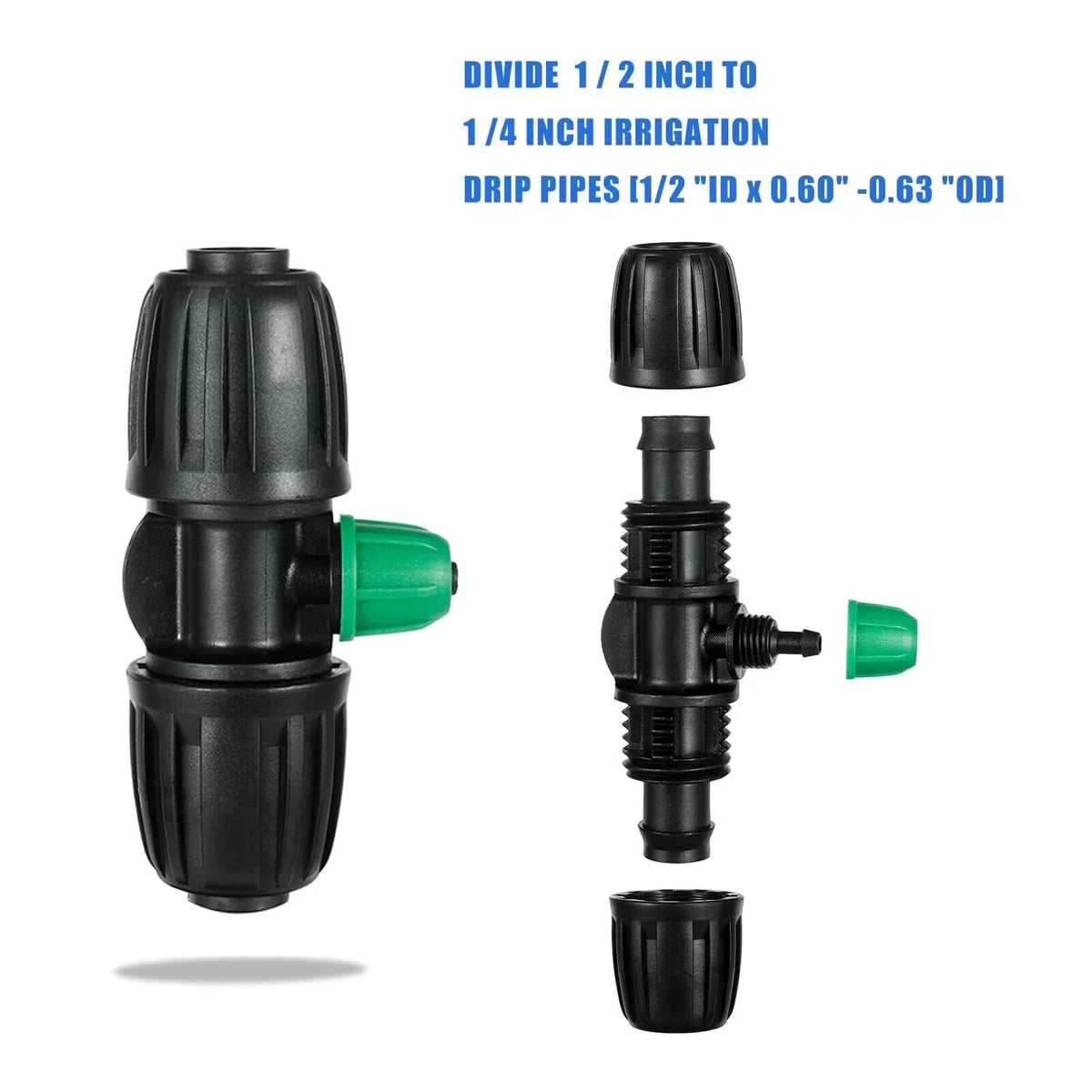 NRWRTY barbed tee fits 0.62in OD tubing for reliable garden irrigation