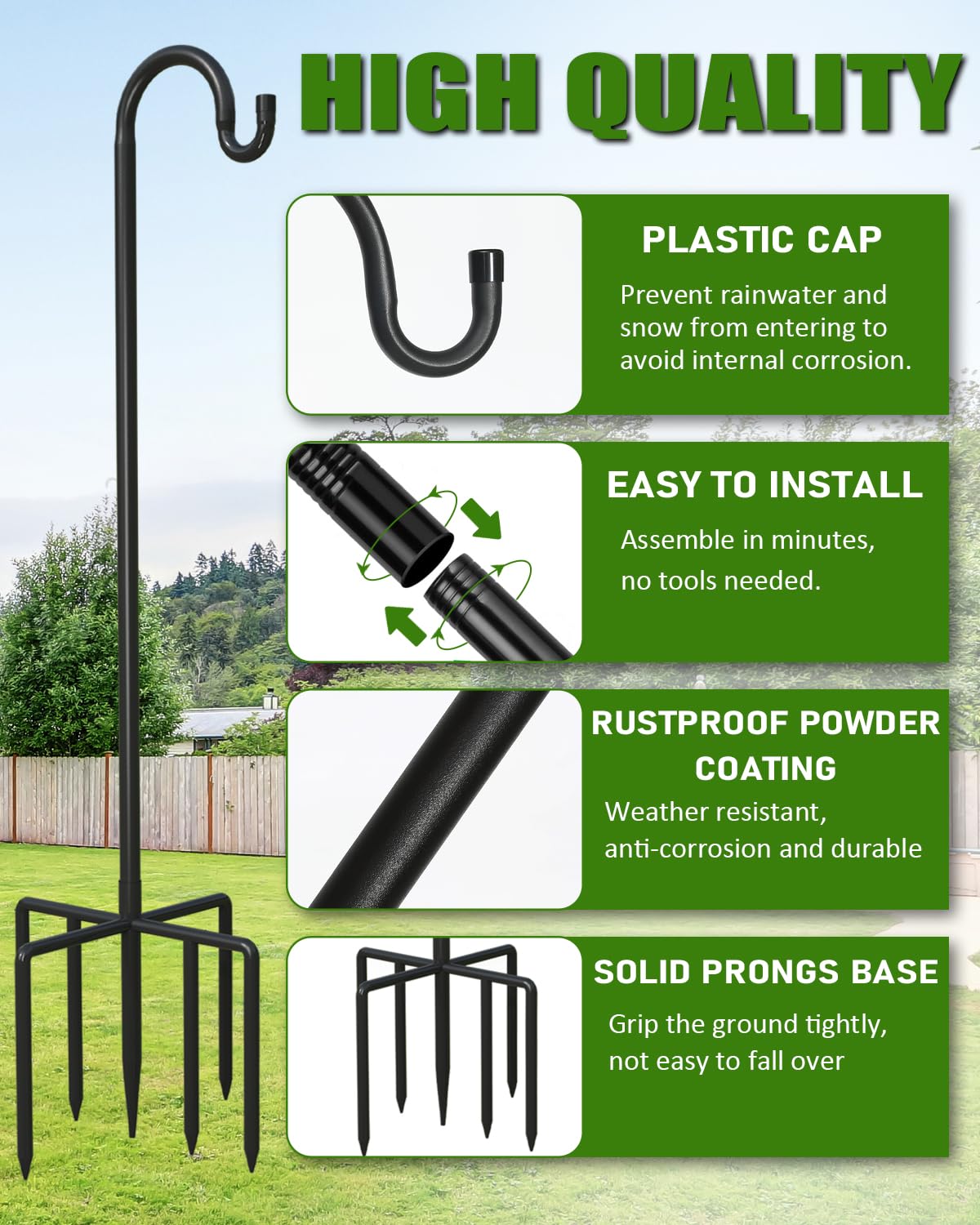 NSITEHALO 7-Prong ground anchor sustains upright posture in windy conditions.