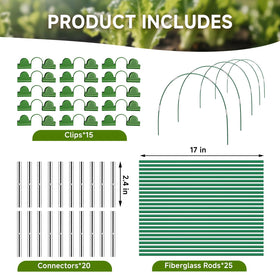 Nsitehalo rust-free fiberglass poles offer durable, flexible greenhouse framing.