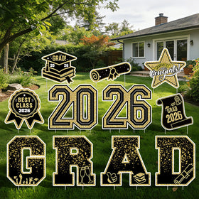 Nsoyos graduation 2026 sign serves as a bold outdoor centerpiece for yard celebrations.
