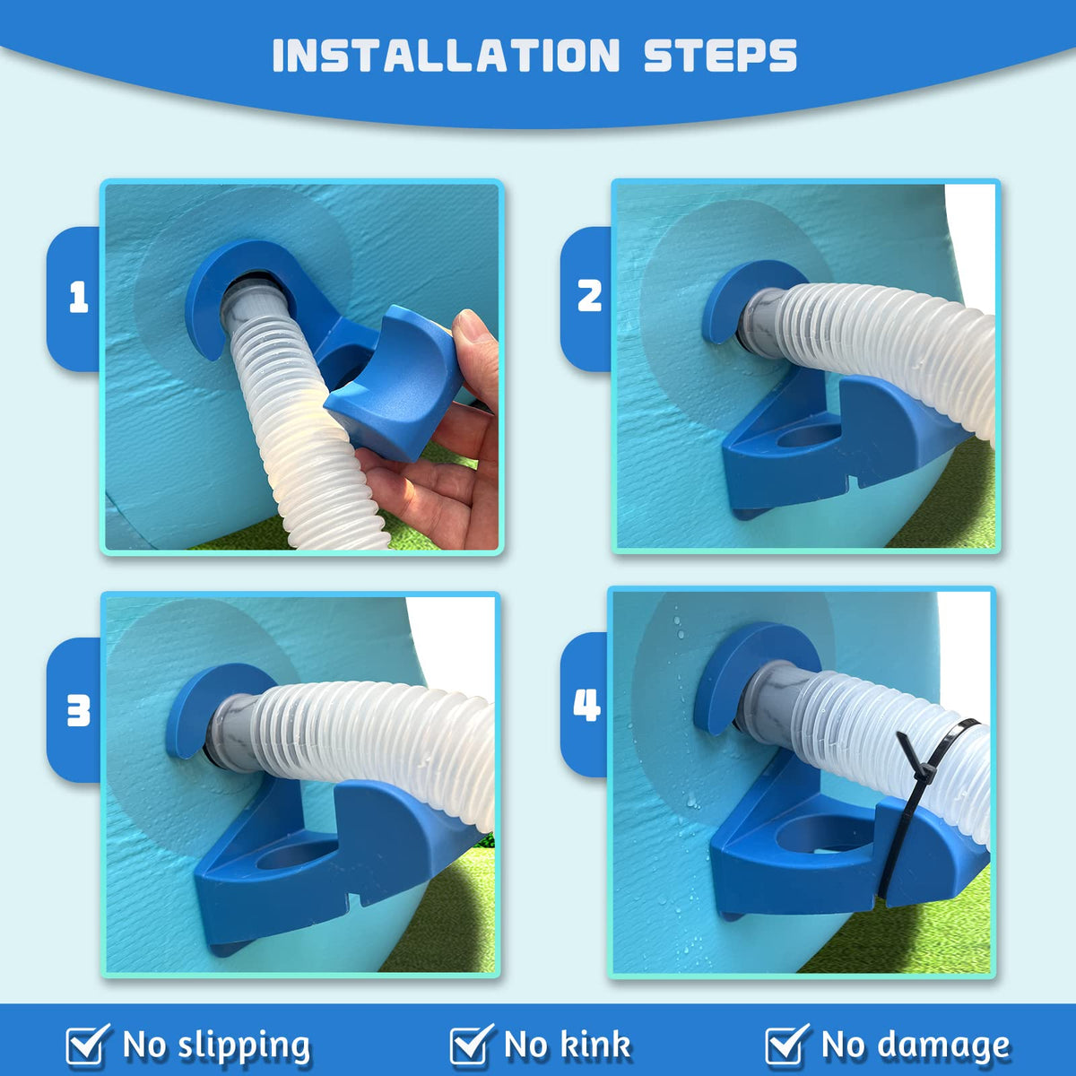 Nsxc pool hose holder adjustable diameter supports 0.98 to 1.5 inches.