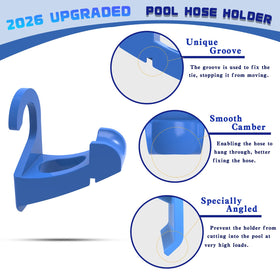 Nsxc pool hose holder protects hoses from bending, extending lifespan.