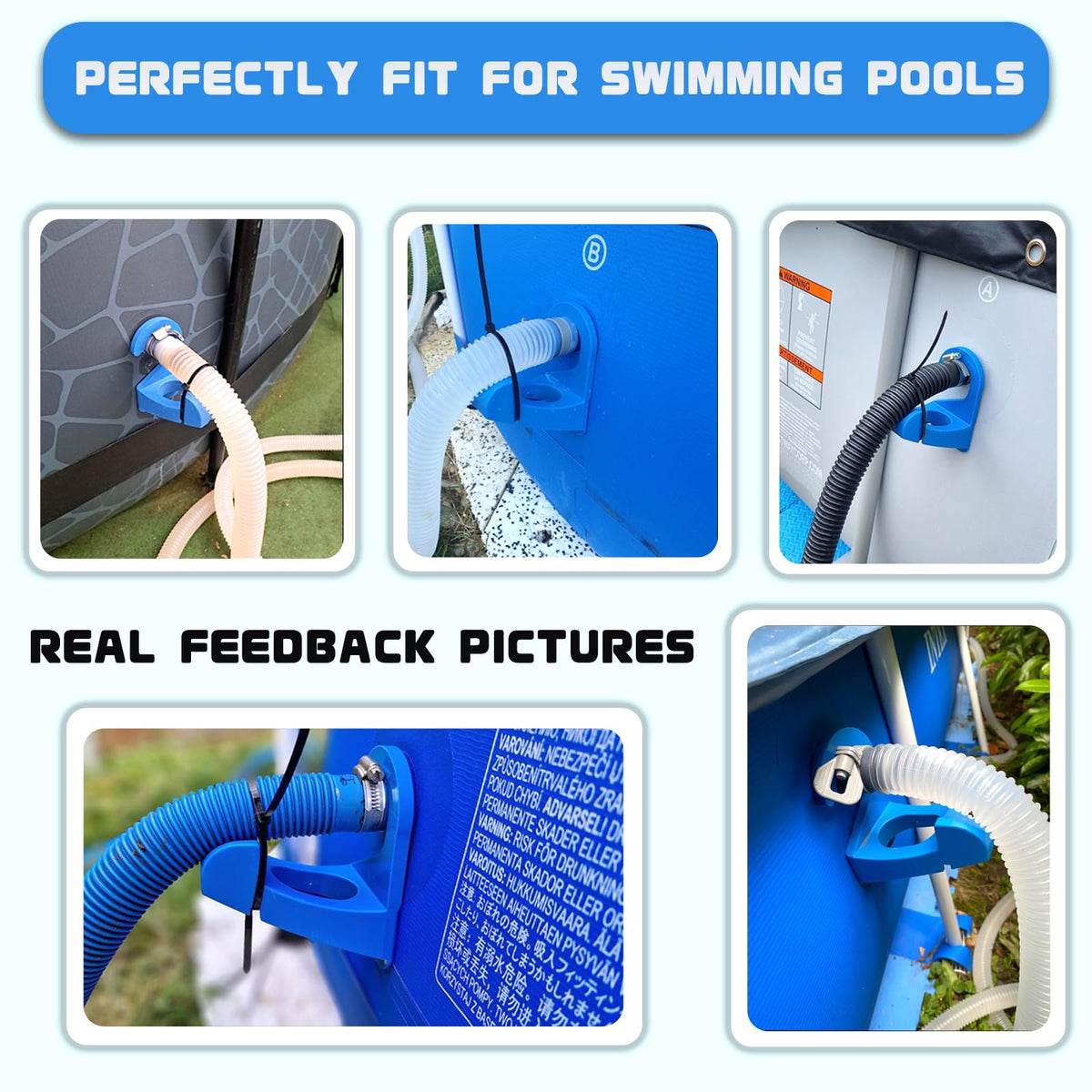 Nsxc pool hose holder included ties and clamps for easy setup.