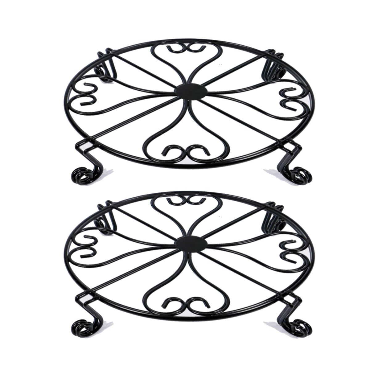 NSYOOMH 2-pack 10in round black plant stand for stable display