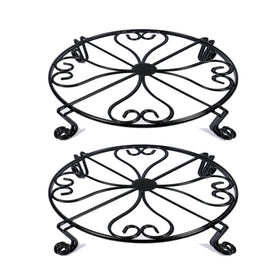 NSYOOMH 2-pack 10in round black plant stand for stable display