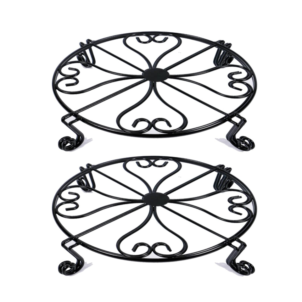 NSYOOMH 2-pack 10in round black plant stand for stable display