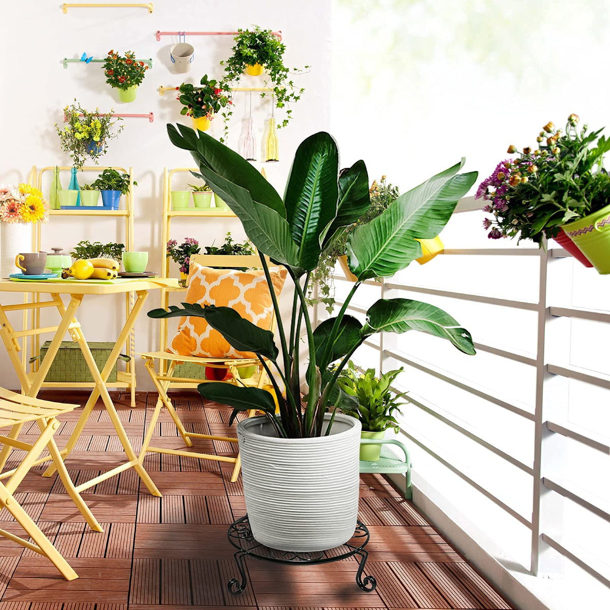 NSYOOMH corner plant stand setup to maximize small spaces