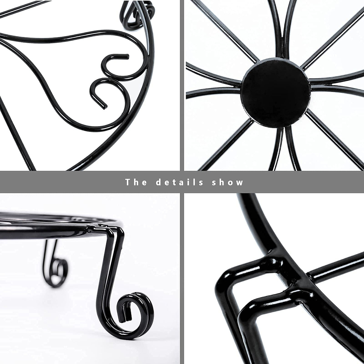 NSYOOMH wrought iron plant stand with double-leg design protects floors