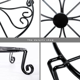 NSYOOMH wrought iron plant stand with double-leg design protects floors