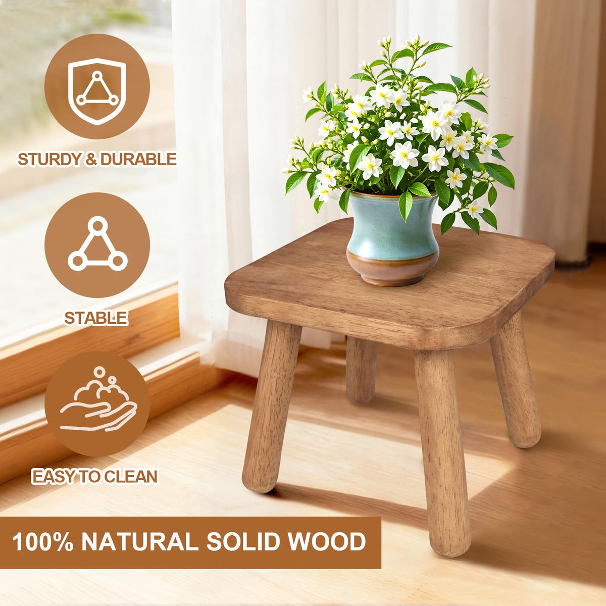 NtrlQidu stool bottom shows anti-slip pads protecting floors.