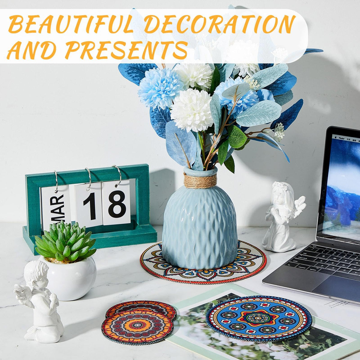 Nuanchu boho plant pot mat three sizes layout for various items.