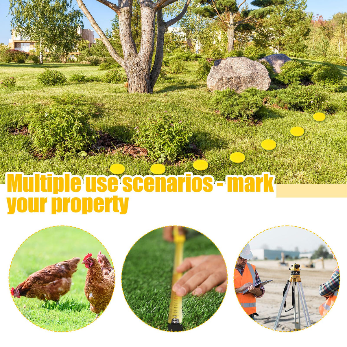 Nuanchu easy-install stake enables quick placement without tools for flexible marking
