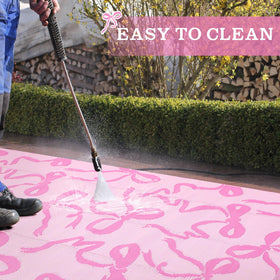 Nuanchu foldable camping rug pink 5x8 for easy transport and storage