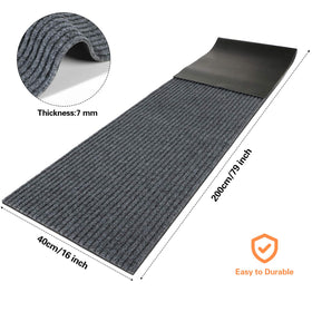 Nuanchu gray narrow door mat ideal for tight doorways.