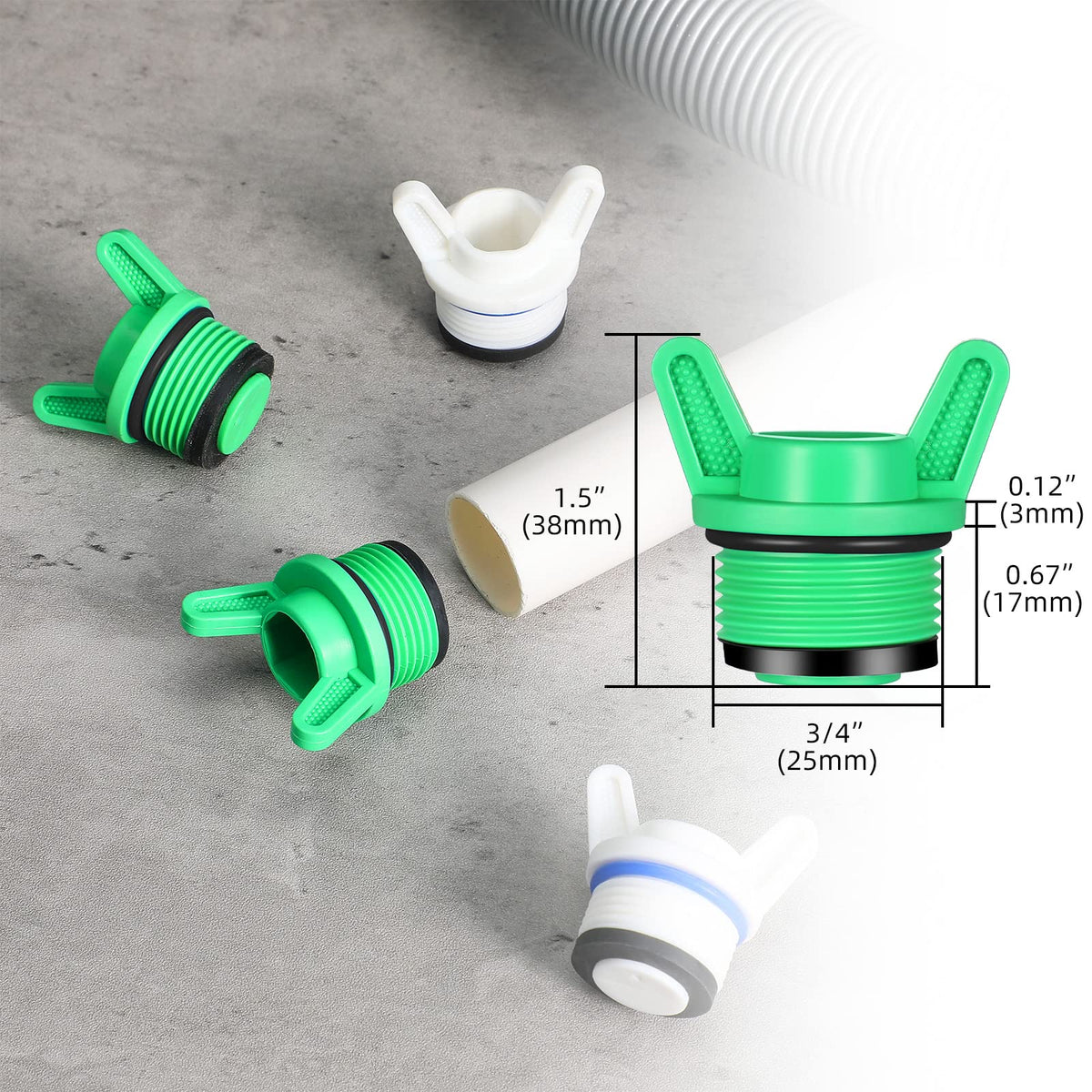 Nuanchu 34npt white plug top view for easy storage and quick use