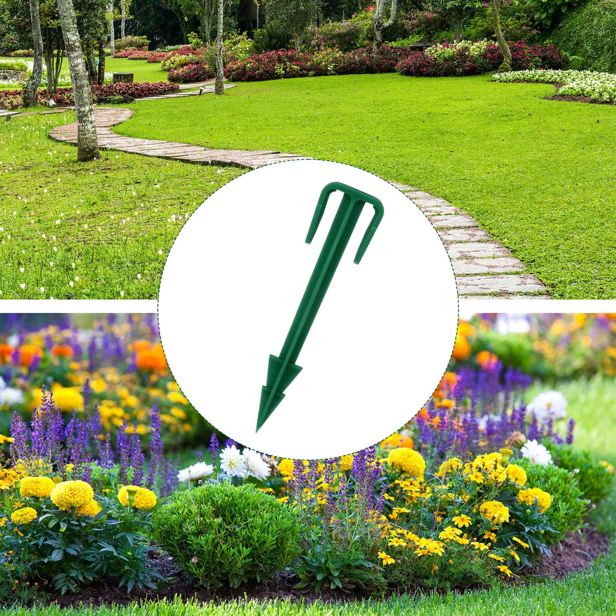 Nuanchu safety ribbed stakes demonstrating a gentle grip for coverage.