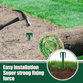 Nuanchu stakes for landscape fabric evenly anchor ground covers.