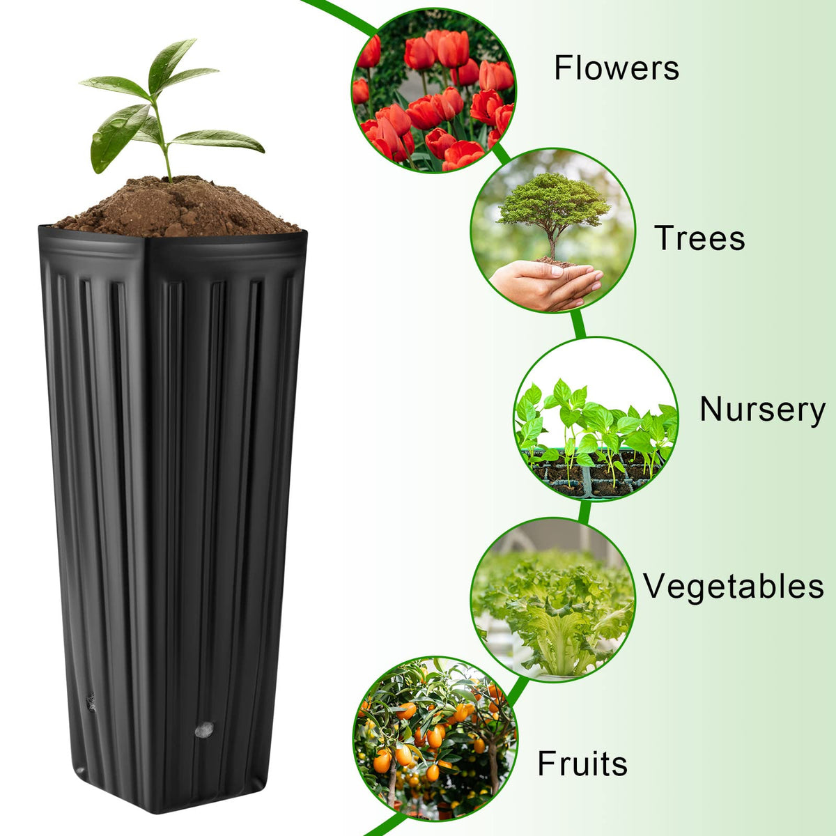 Nuenen durable plastic tree pots resist deformation during handling.