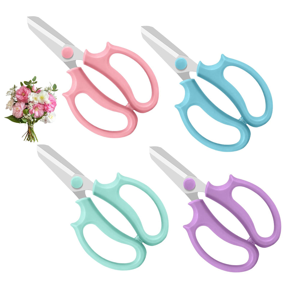 Nuepuxo flower scissors blade closeup—sharp high carbon steel for precise cuts.