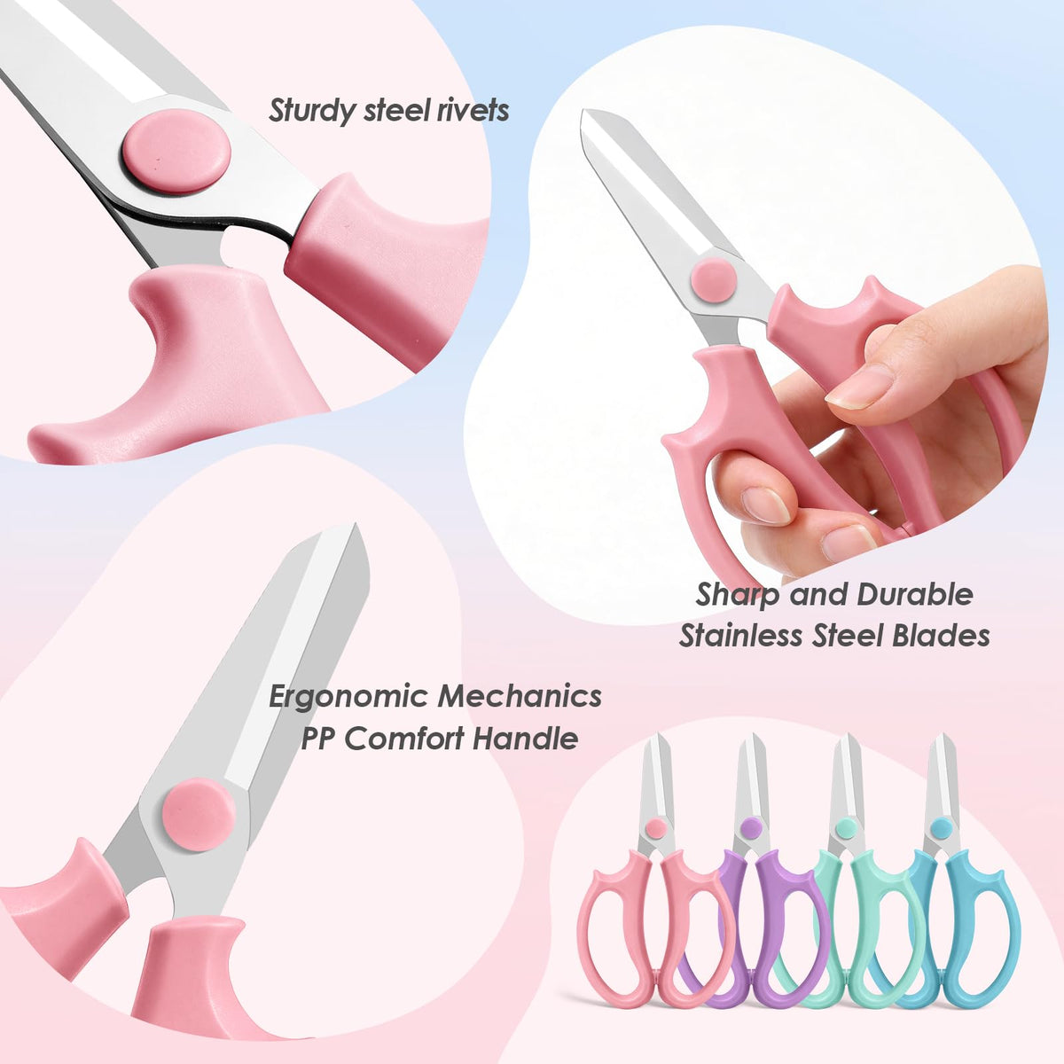 Nuepuxo flower scissors stainless steel blade highlights durability.