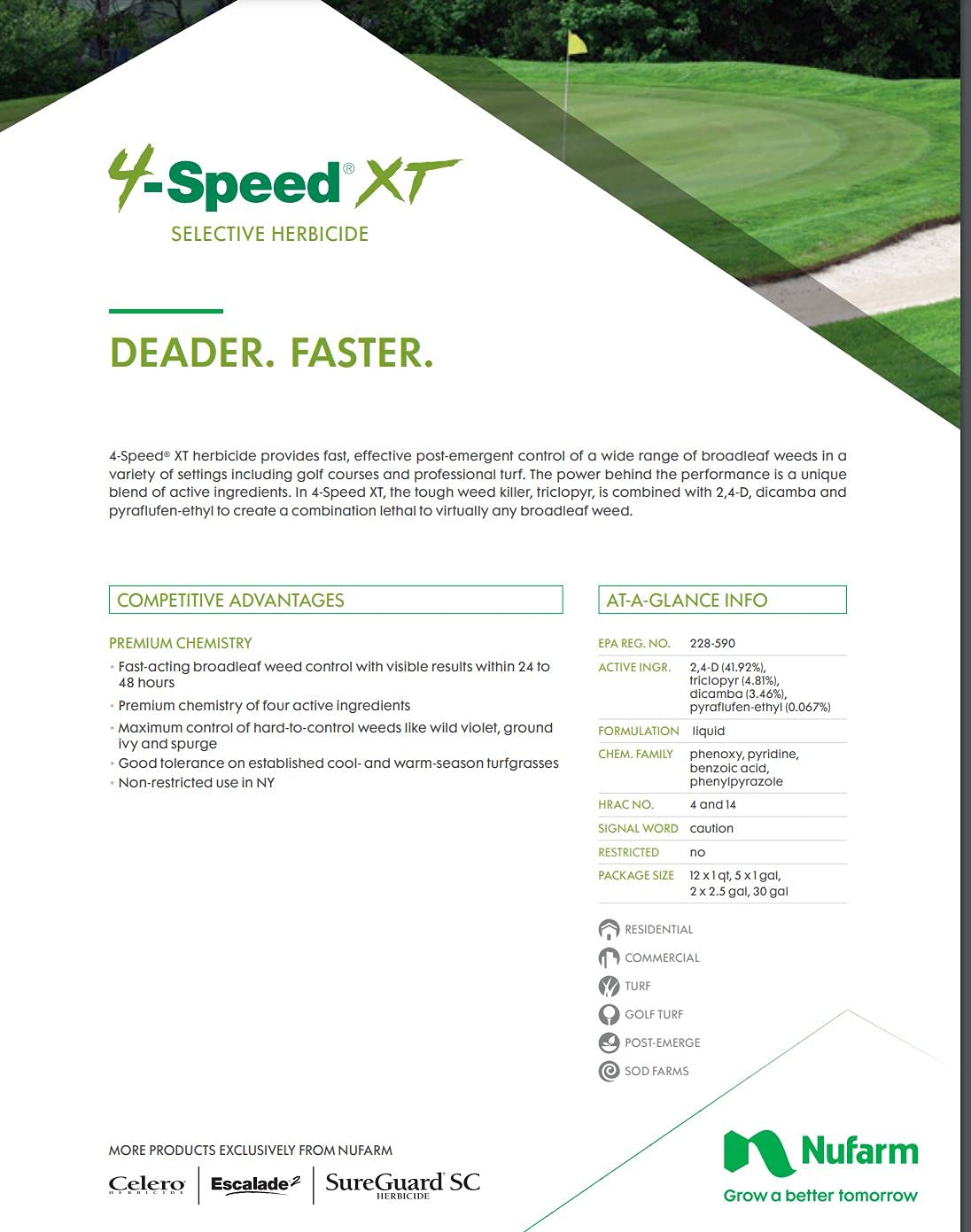 Product spray in action, demonstrating easy application on lawns and athletic fields.