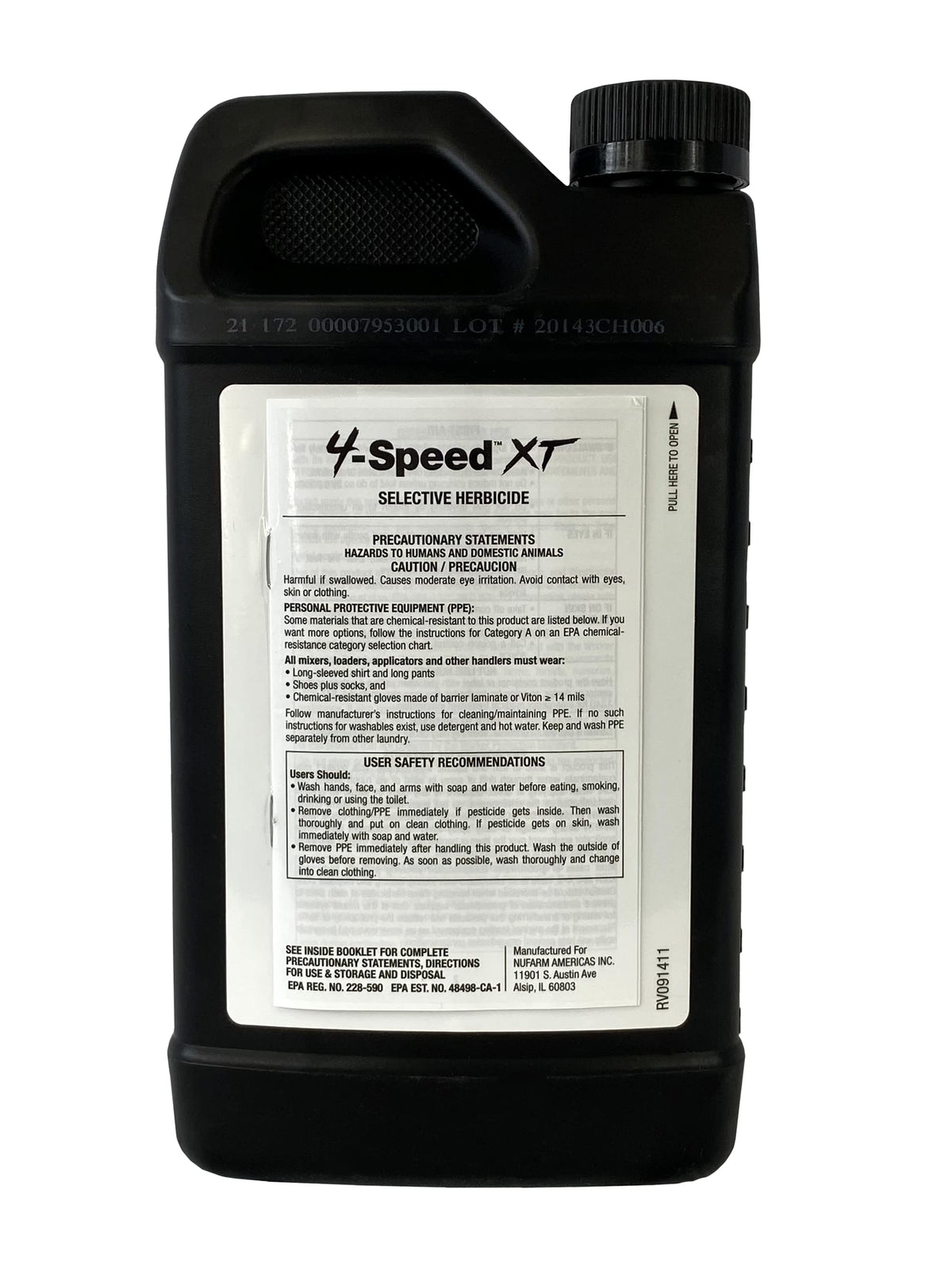 Packaging display of 4-Speed XT bottles for landscape professional use.