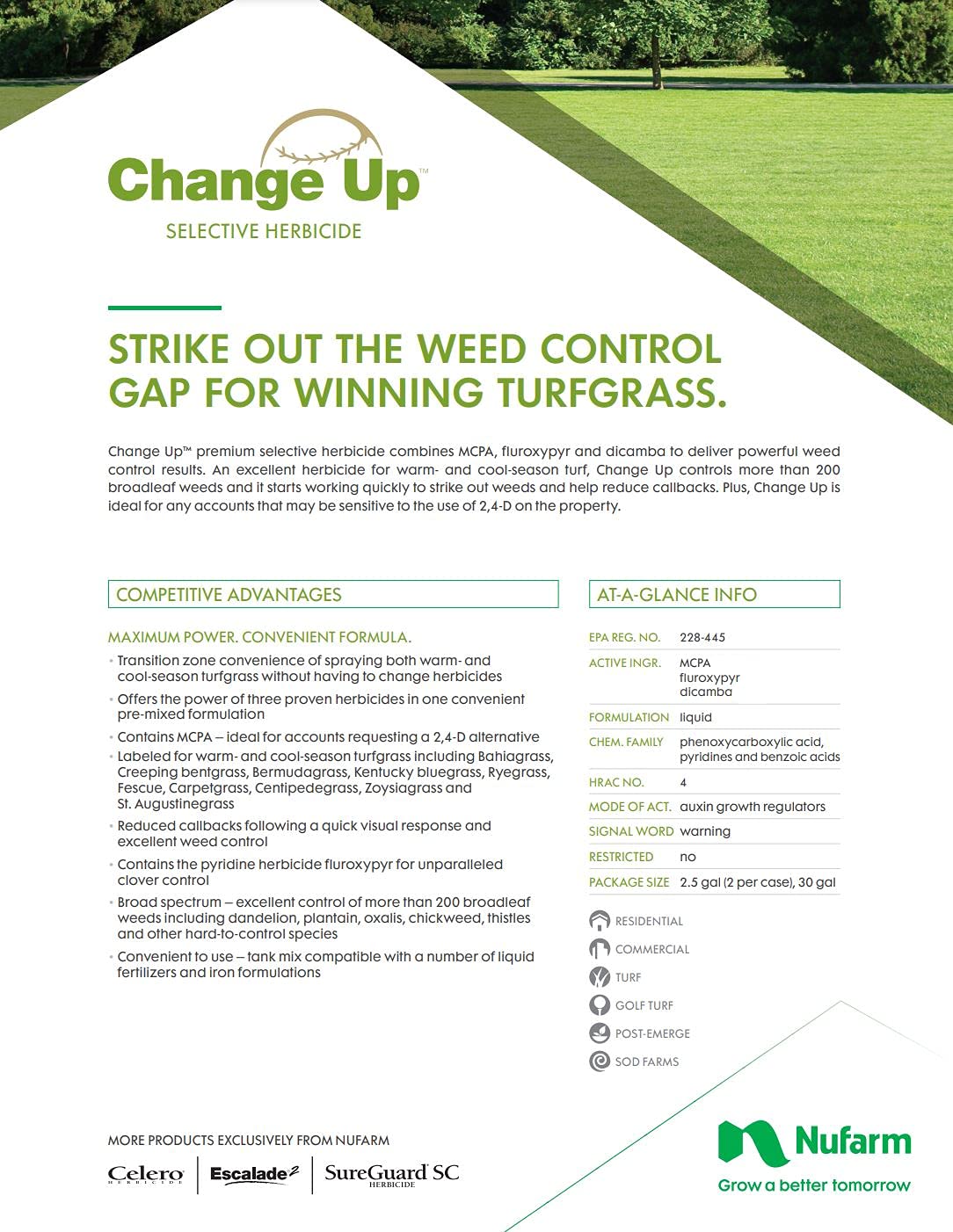 Nufarm Change Up applicator spot showing easy residential lawn application