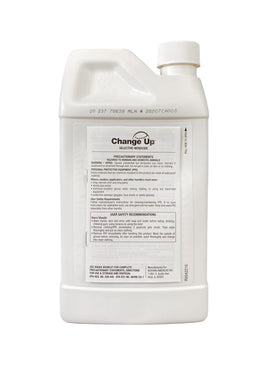 Nufarm Change Up label closeup highlighting active ingredients and usage rates