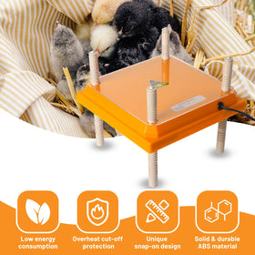 NUGRIART Brooder Heater height-angle adjustment helps chicks of different sizes.