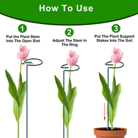 Numyew open-loop stake design eases insertion without damaging stems.