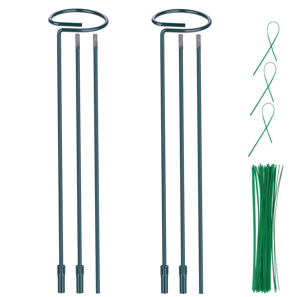 Numyew plant support stake with ring, 12-inch height for indoor tomatoes.