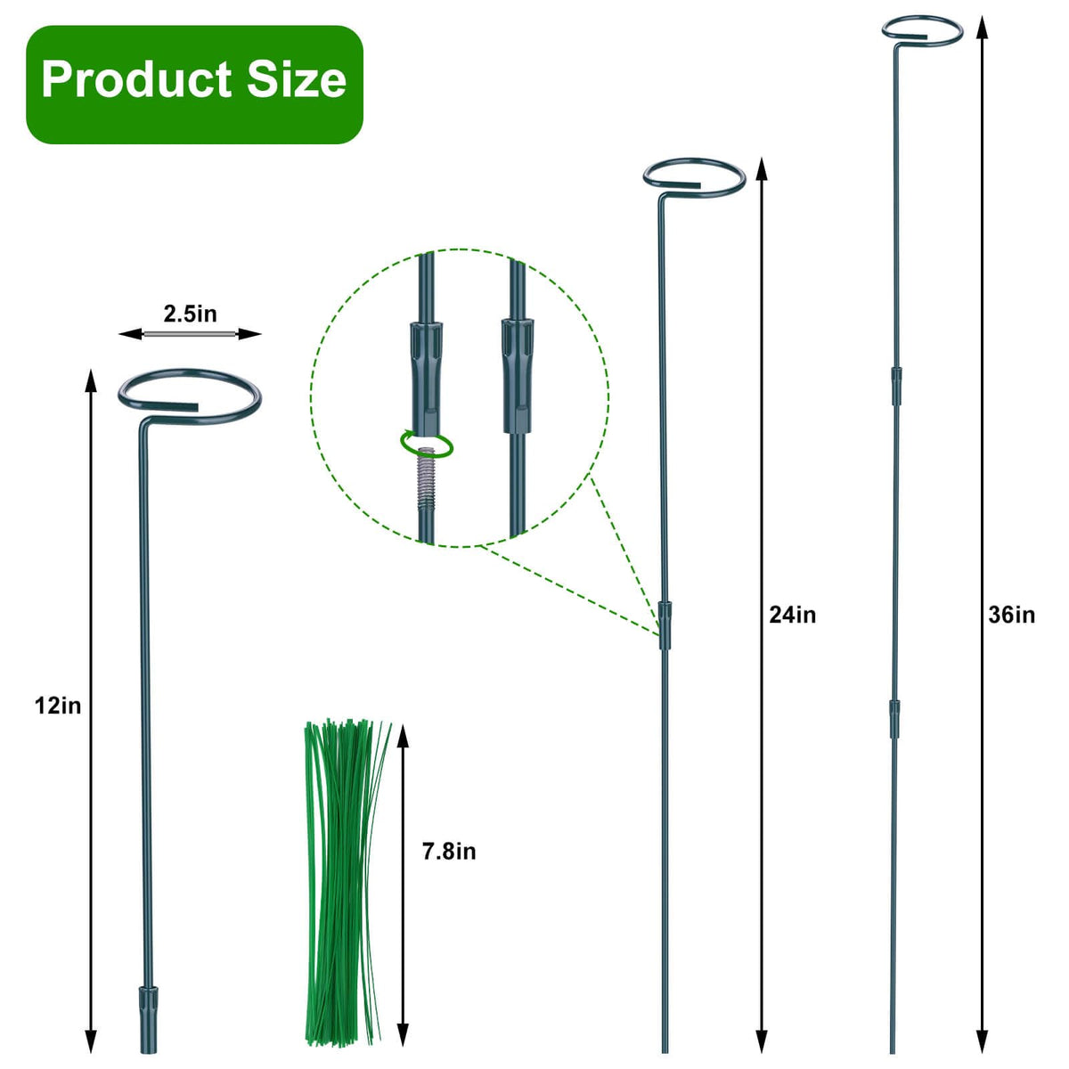 Numyew plant support stake 24-inch, ideal for taller indoor plants and tomatoes.