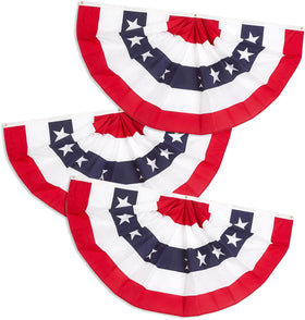NUOGIC 18x36 inch pleated patriotic banner for bold outdoor display