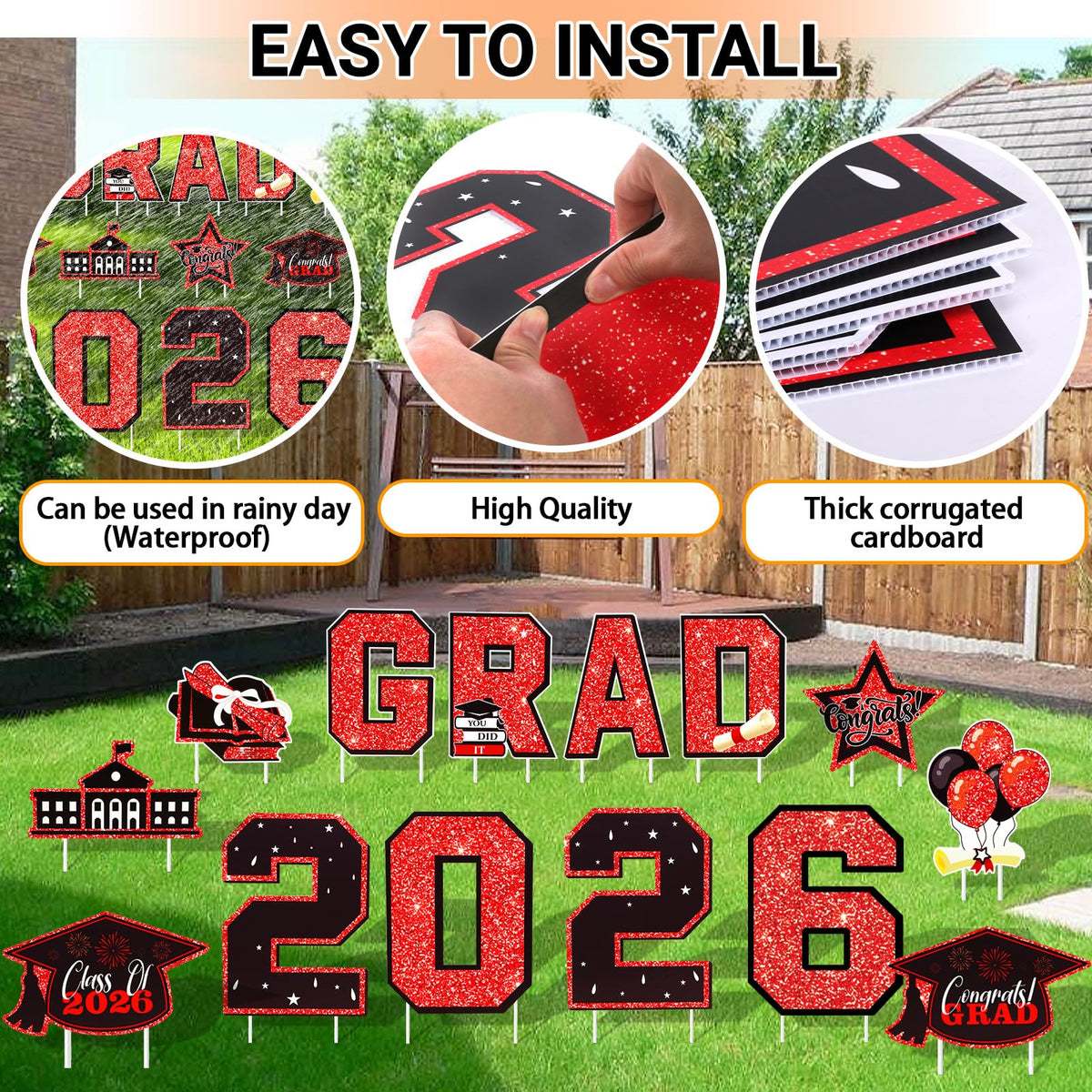 NUOLAN 2026 yard signs with stakes offer durable outdoor decor.