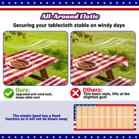 NUOLAN American flag pattern decor adds patriotic appeal to any outdoor table.