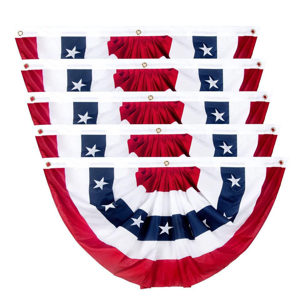 NUOLAN American pleated fan flag for porch decoration and outdoor durability.