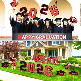 NUOLAN class-of-2026 banner sign red for festive party ambiance.