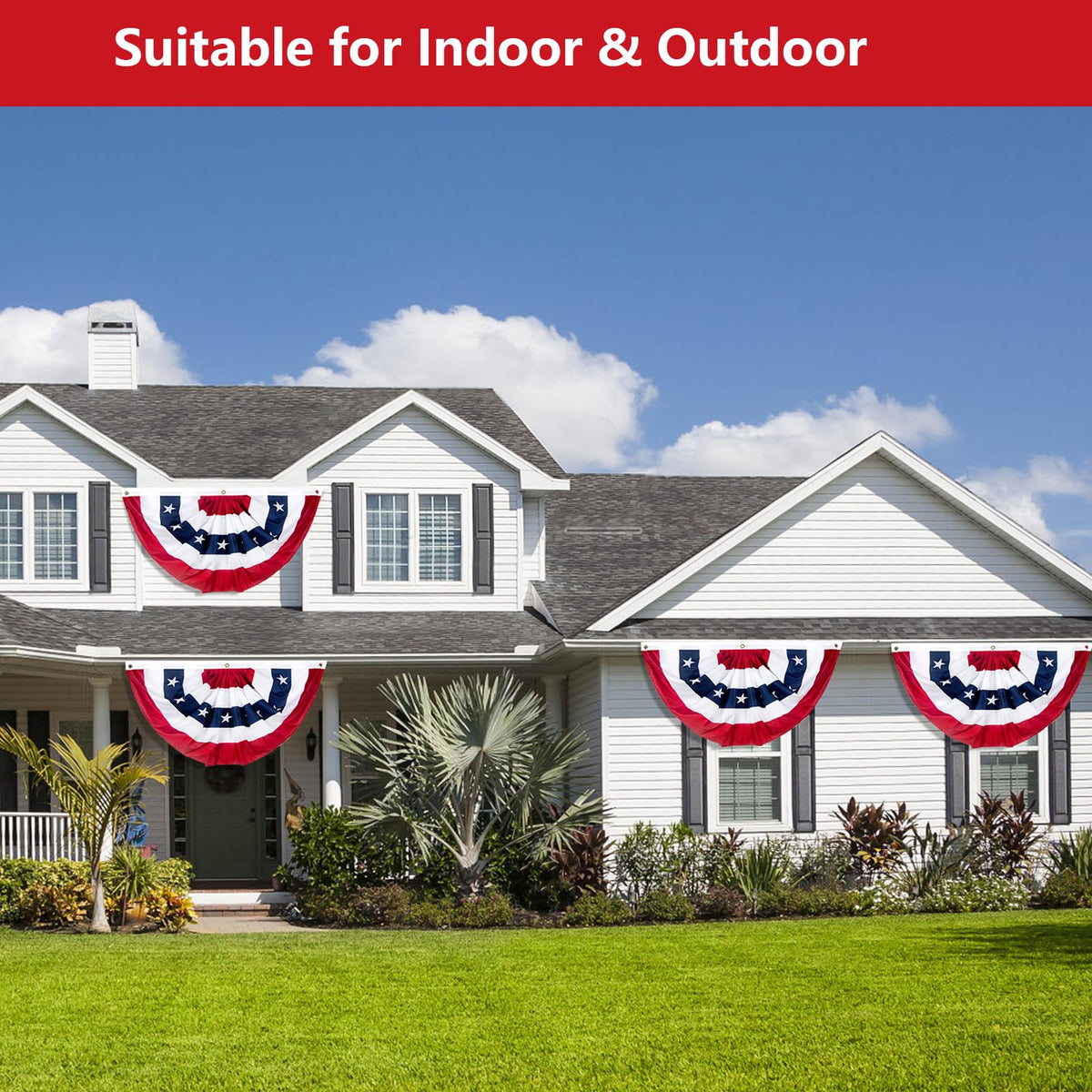NUOLAN fade-resistant colors on American bunting for long-lasting outdoor use.