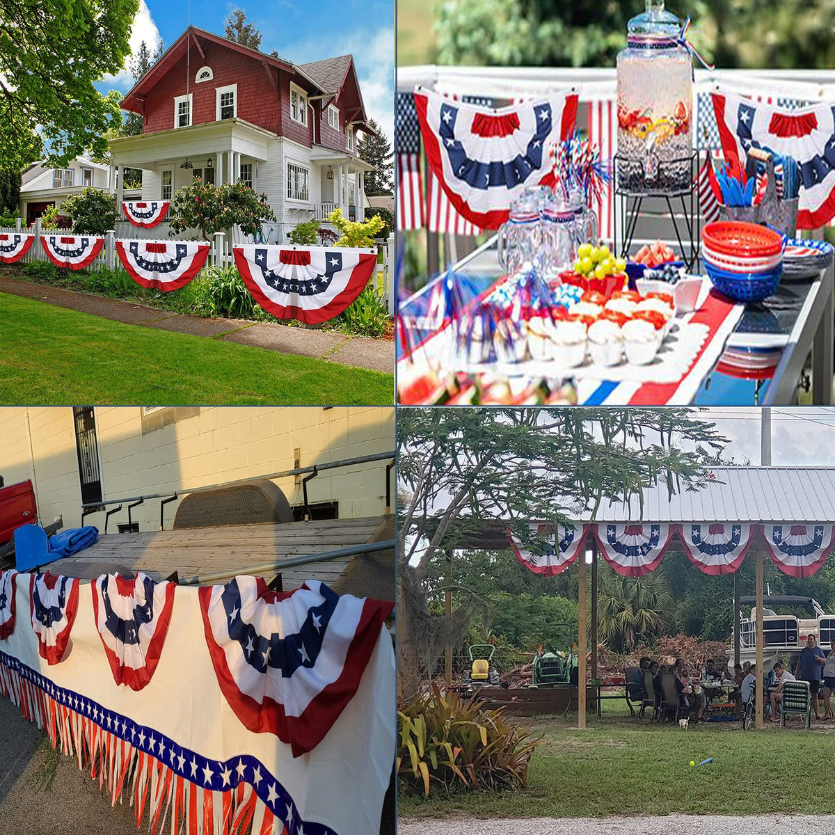 NUOLAN patriotic bunting ready for Fourth of July celebrations and community events.