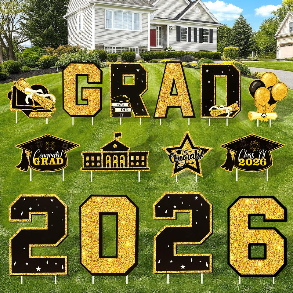 NUOLAN graduation signs for front yard with bold GRAD and 2026 visibility