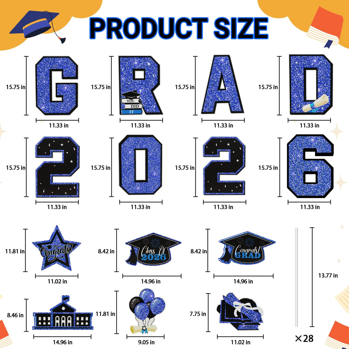 NUOLAN cap and star balloon yard sign for festive outdoor decor and memories