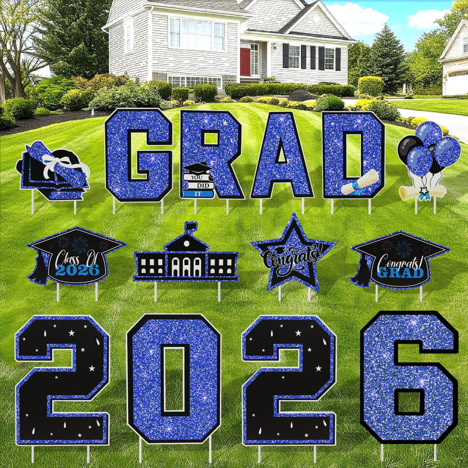 NUOLAN graduation yard sign with GRAD 2026 letters for curb appeal and photo moments